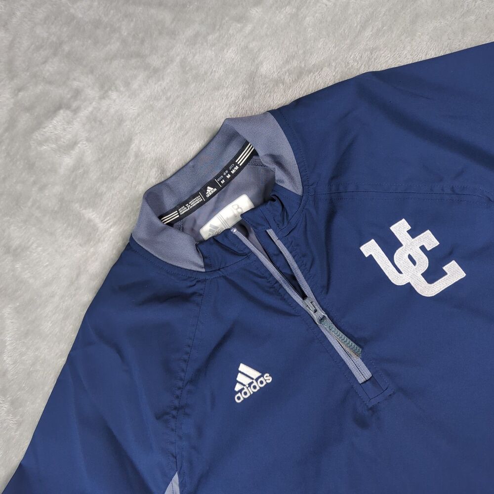 Adidas Team Issue 1/4 Zip Short Sleeve Wind Jacket Navy Blue Mens Medium